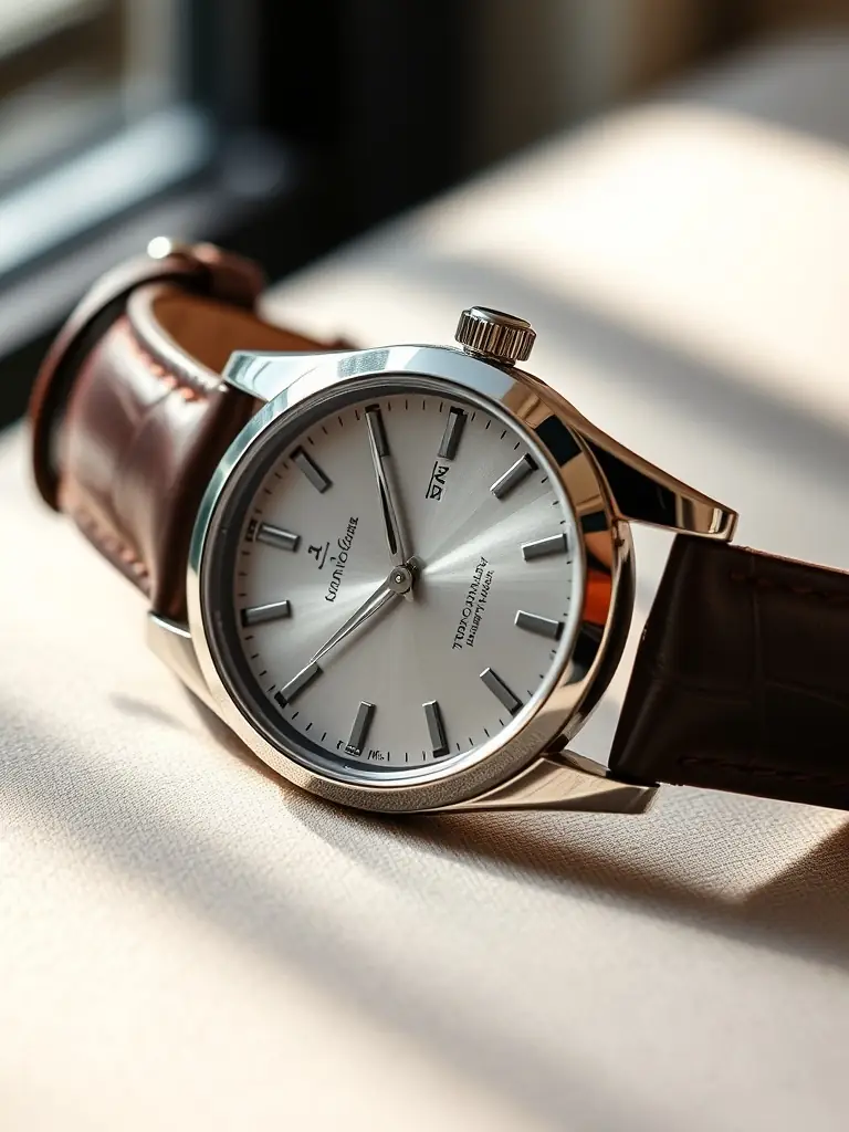 A close-up of Wristwatch F, highlighting its elegant design and functionality, perfect for summer adventures.